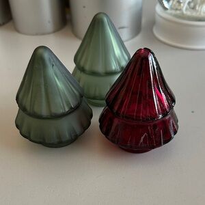 Set of Three Glass Tree Decorations